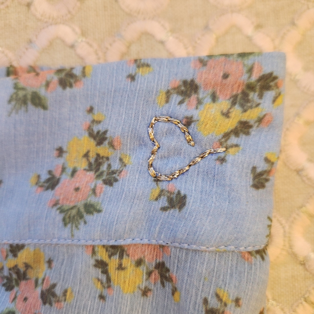 Eddy Women's One Of A Kind Sample Sky Blue Floral Midi Skirt, Size S NWT - Picture 3 of 7